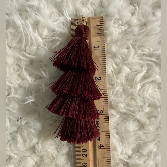 Bauble Bar Maroon 4 tier tassel earrings - Picture 4 of 4